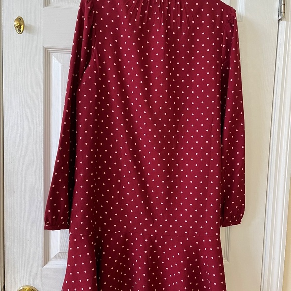 Draper James merlot Polka Dot Rosanne Shift Dress - Picture 2 of 12